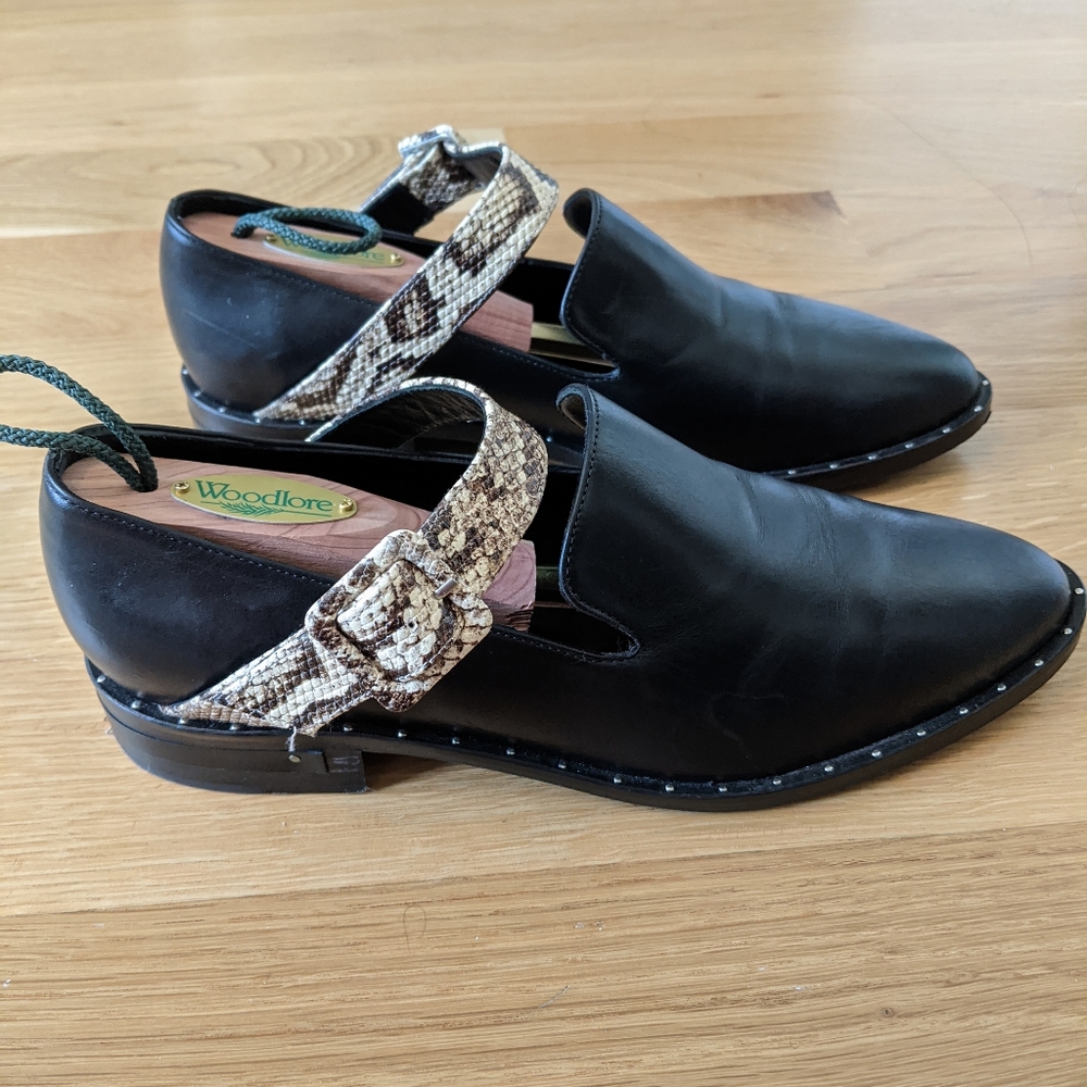 Freda Salvador loafers with snake print strap